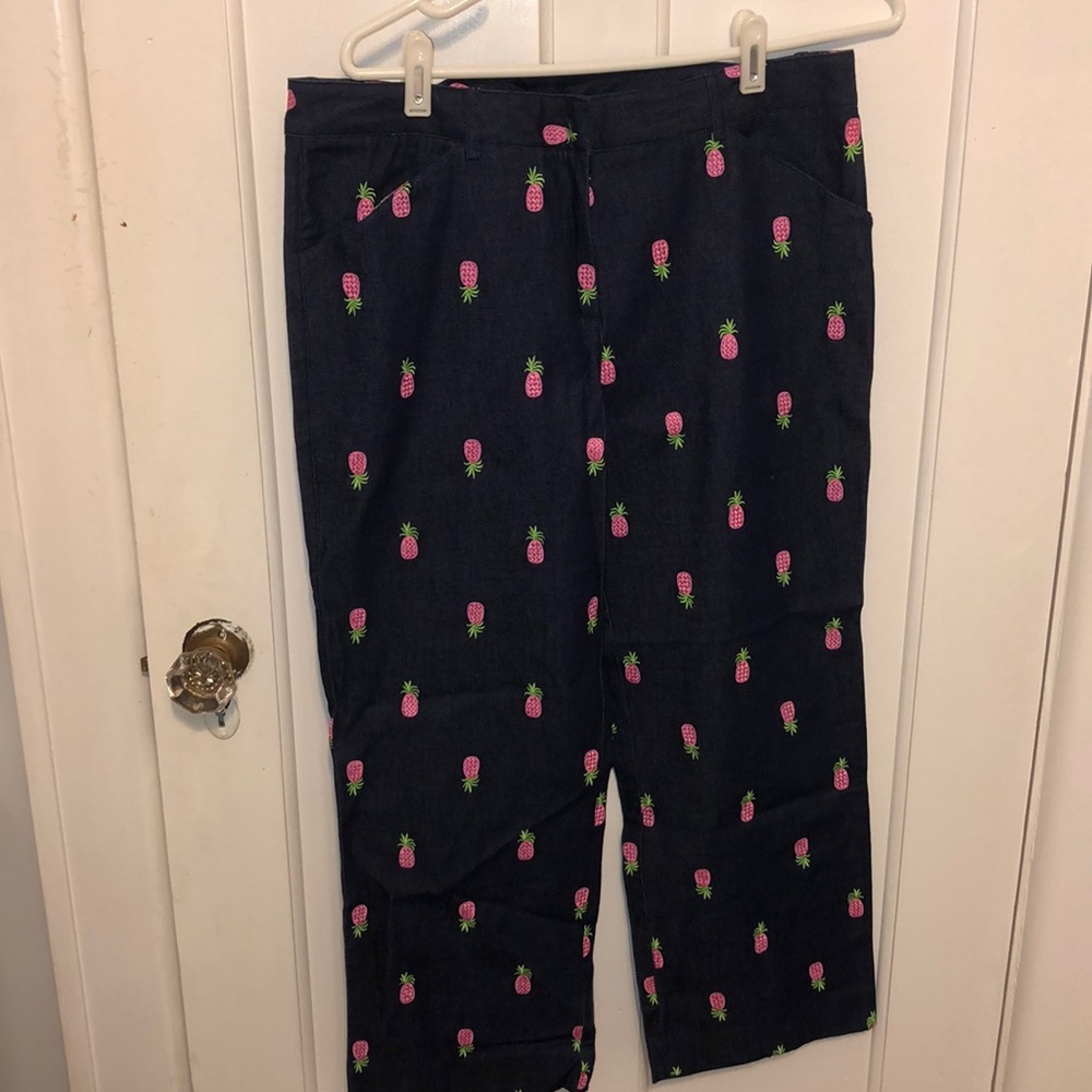 LILY PULITZER pinks and green pineapple pants